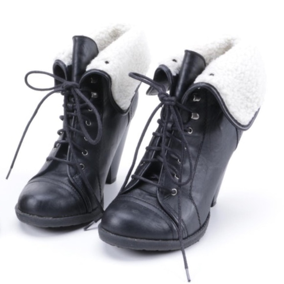 MIA Bellingham black faux leather high heel boots - Picture 3 of 7